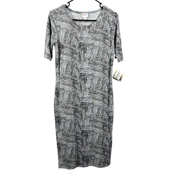 LuLaRoe Julia Women's Grey A Line Dress - Picture 2 of 6